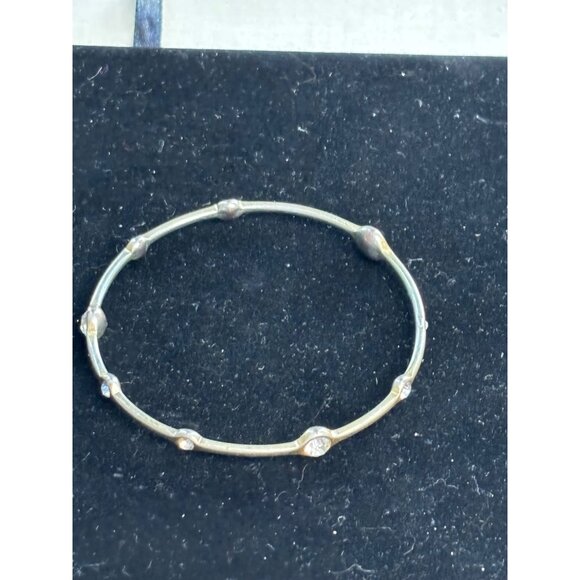 Lia Sophia Silver-Tone Lia Sophia Bangle Bracelet With Faux Diamond Accents - Picture 11 of 11